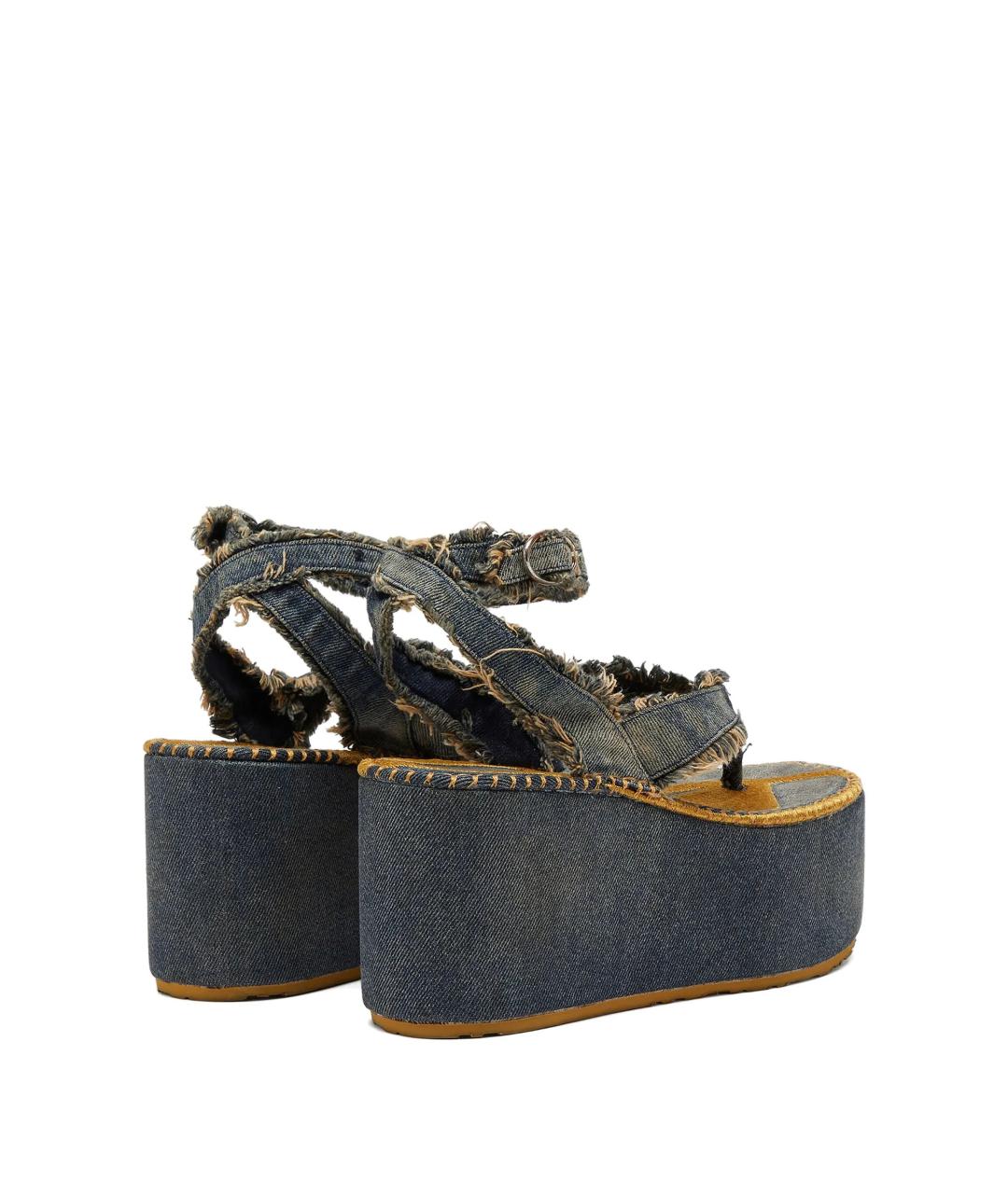 DIESEL Синие текстильные босоножки, фото 4