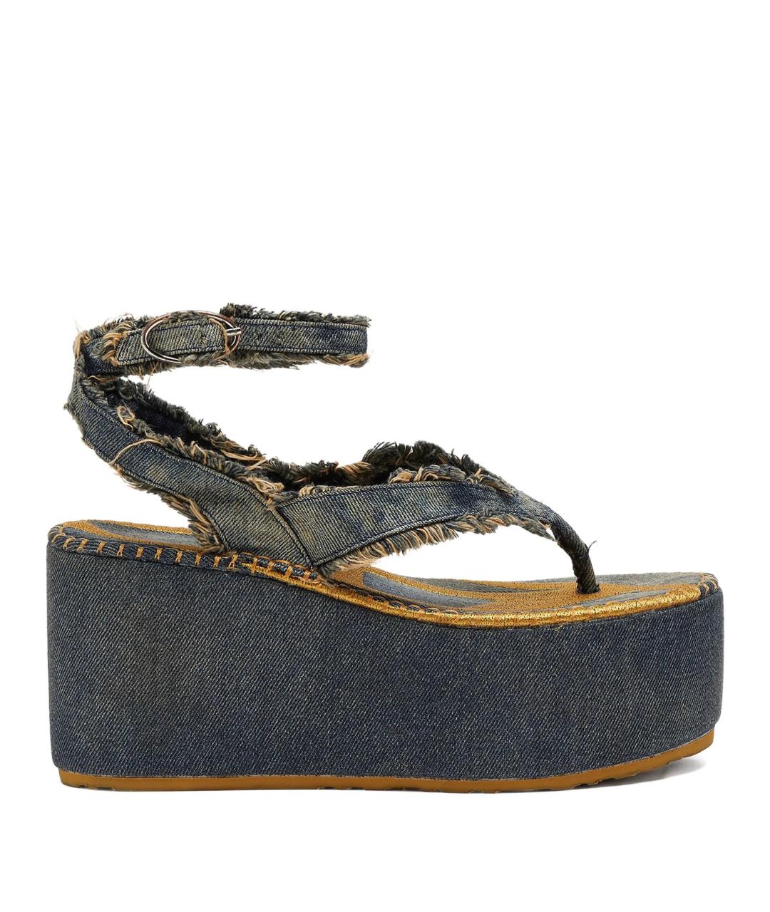 DIESEL Синие текстильные босоножки, фото 1