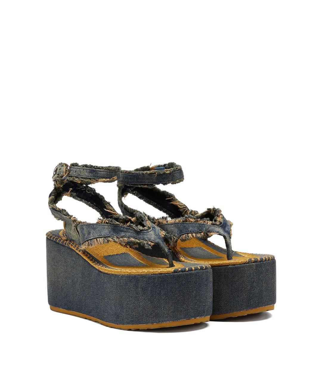 DIESEL Синие текстильные босоножки, фото 2