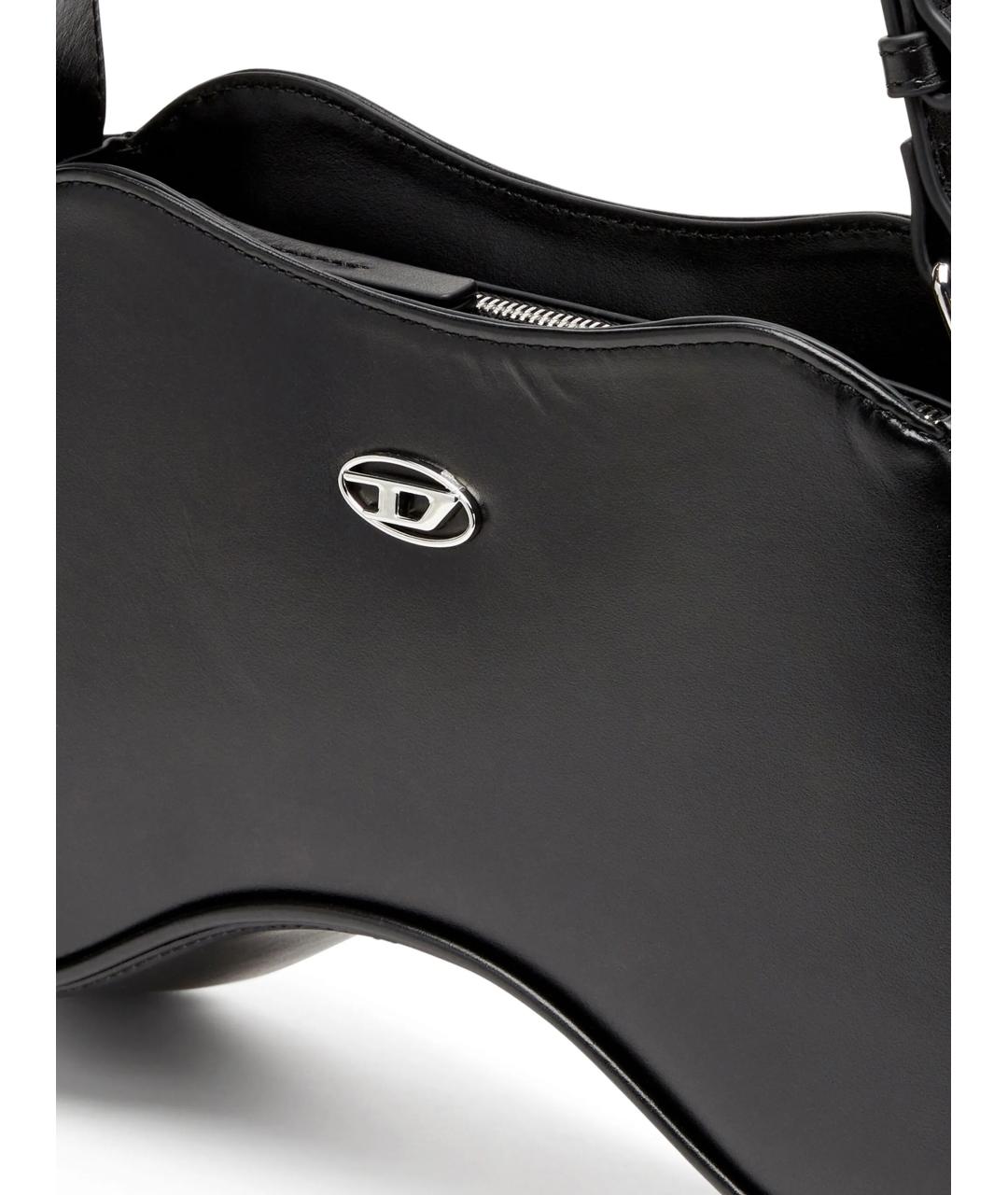 DIESEL Черная кожаная сумка через плечо, фото 5