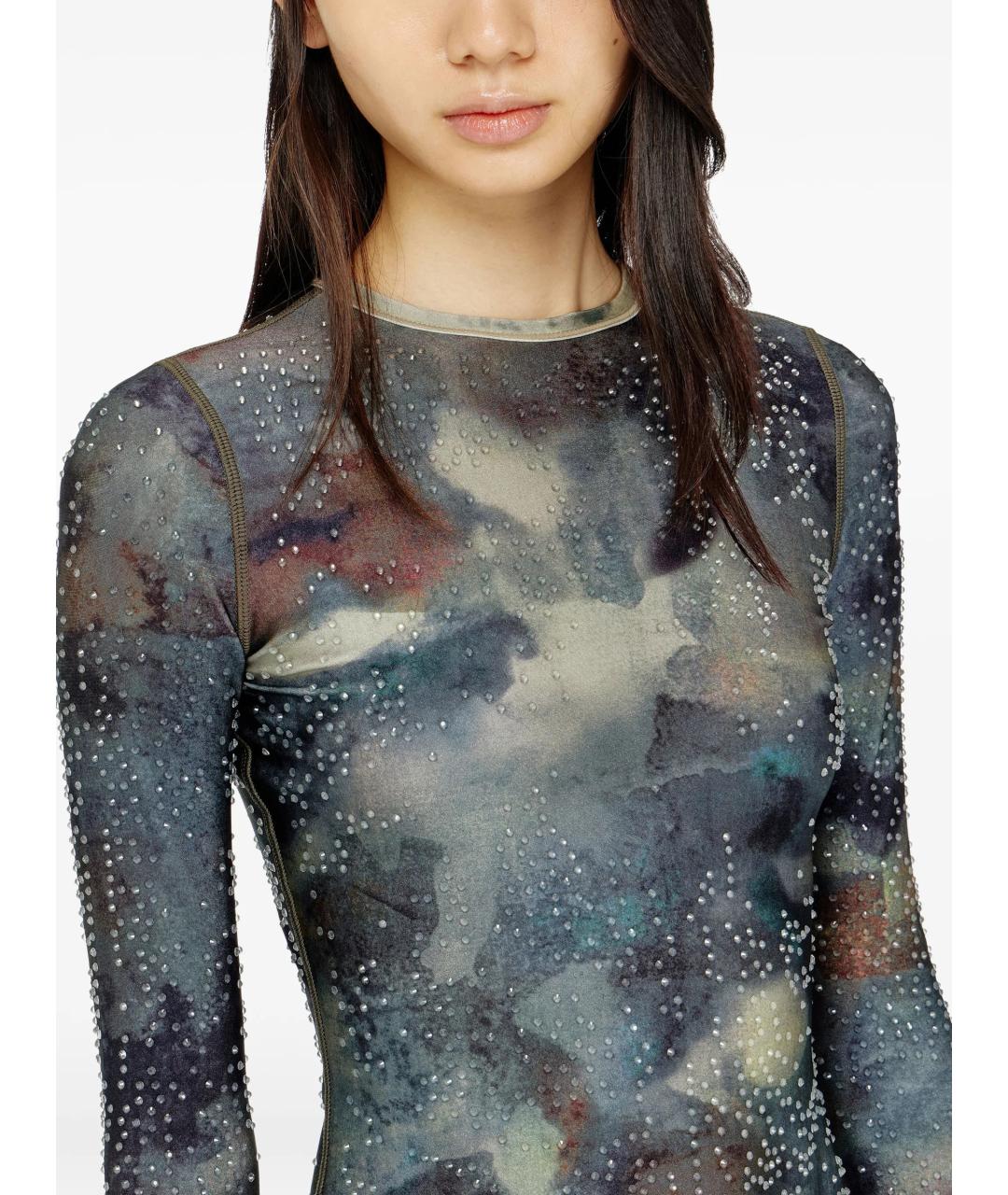 DIESEL Мульти полиамидовое коктейльное платье, фото 5