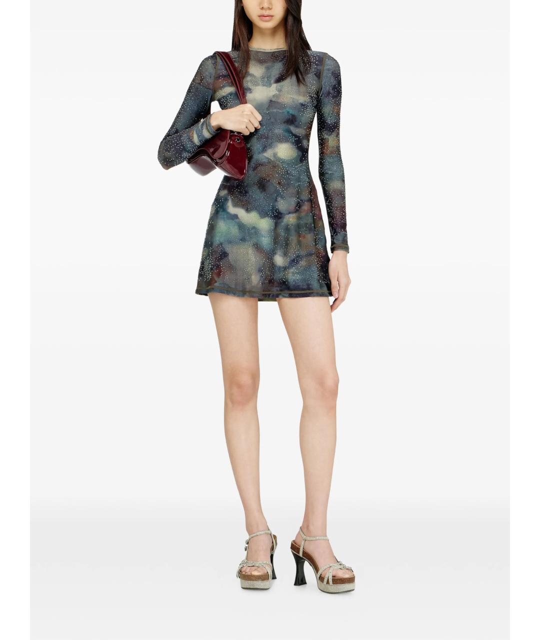 DIESEL Мульти полиамидовое коктейльное платье, фото 2