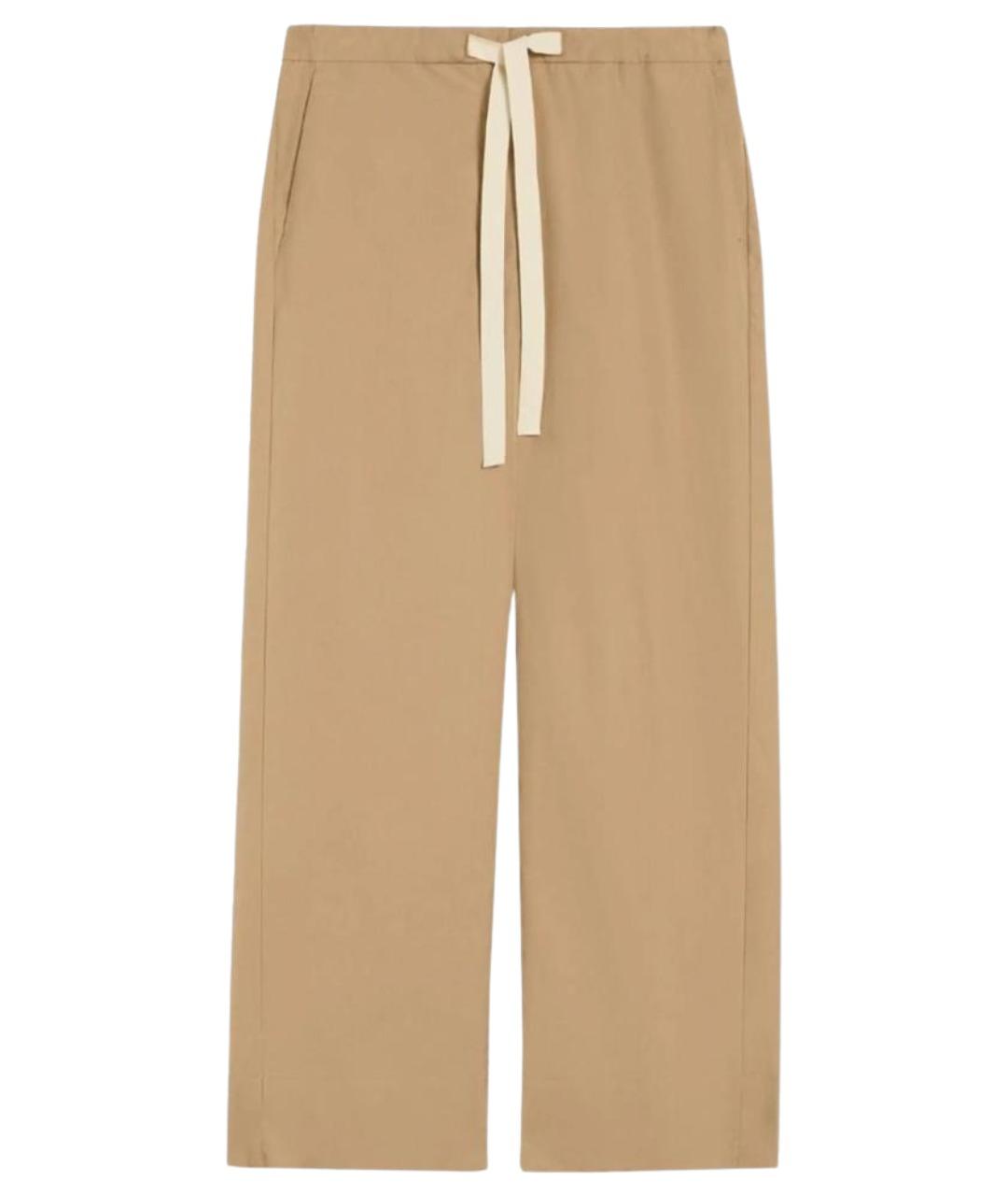 'S MAX MARA Бежевые хлопковые прямые брюки, фото 1