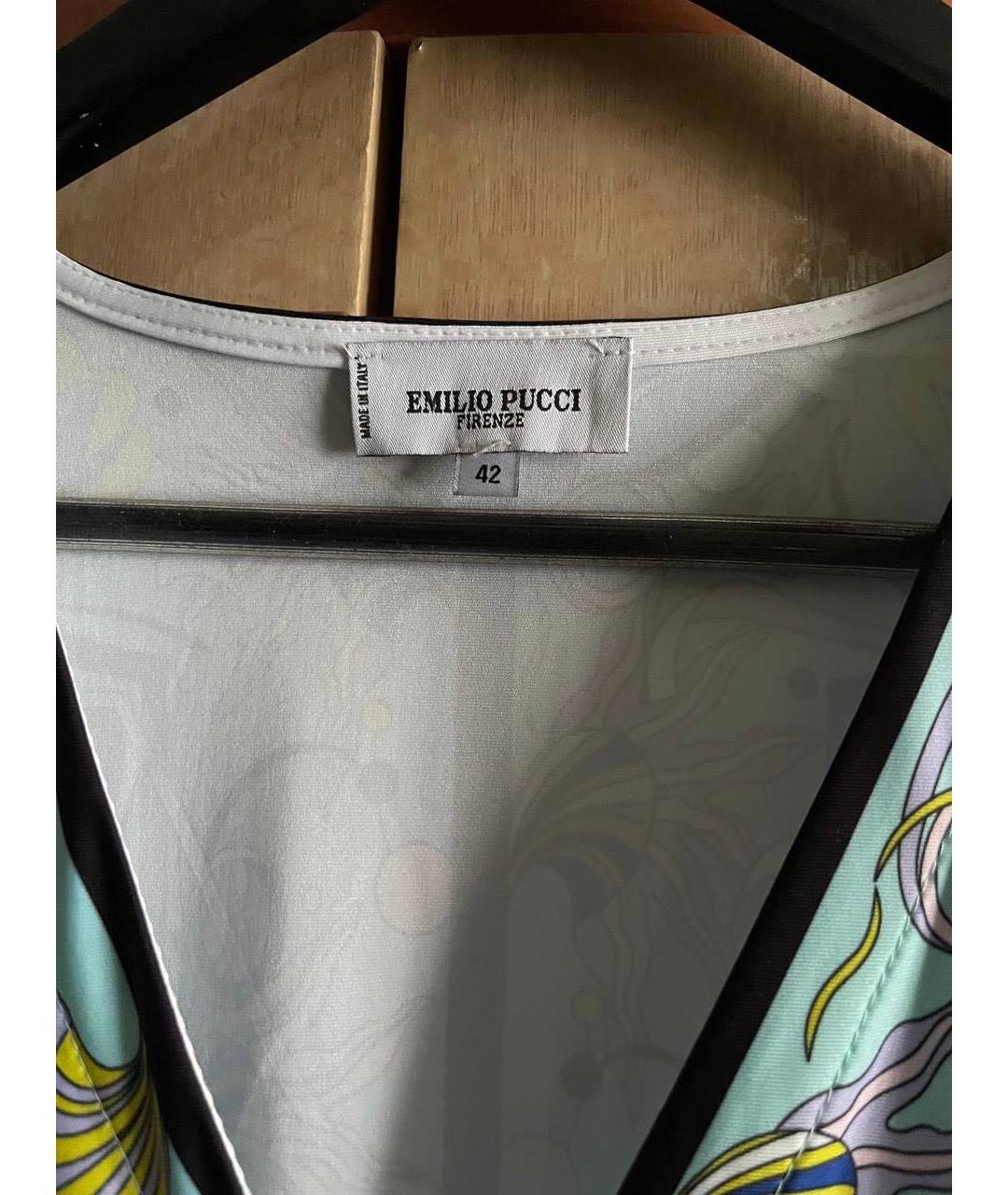 EMILIO PUCCI Синяя шелковая туника, фото 3