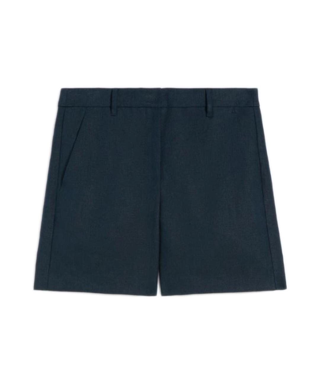 'S MAX MARA Темно-синие льняные шорты, фото 1