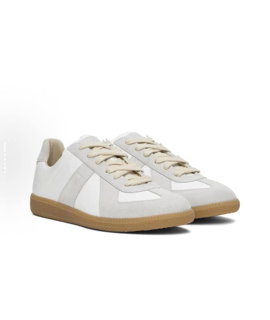 MAISON MARGIELA Белые кожаные кеды, фото 2