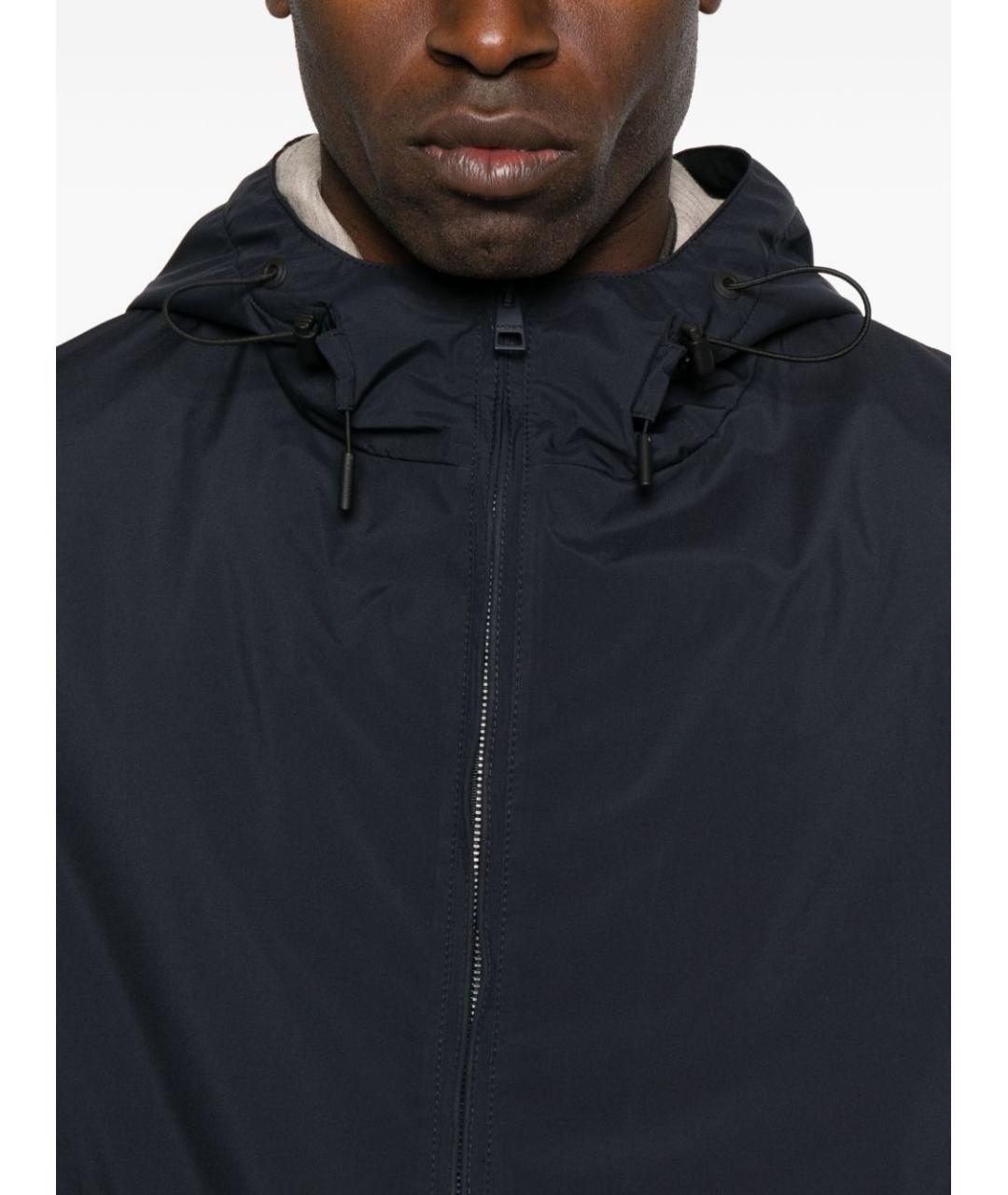 LARDINI Синяя полиэстеровая куртка, фото 5