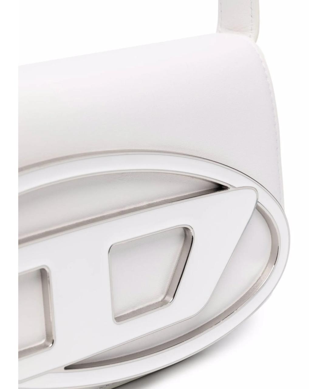 DIESEL Белая кожаная сумка через плечо, фото 4