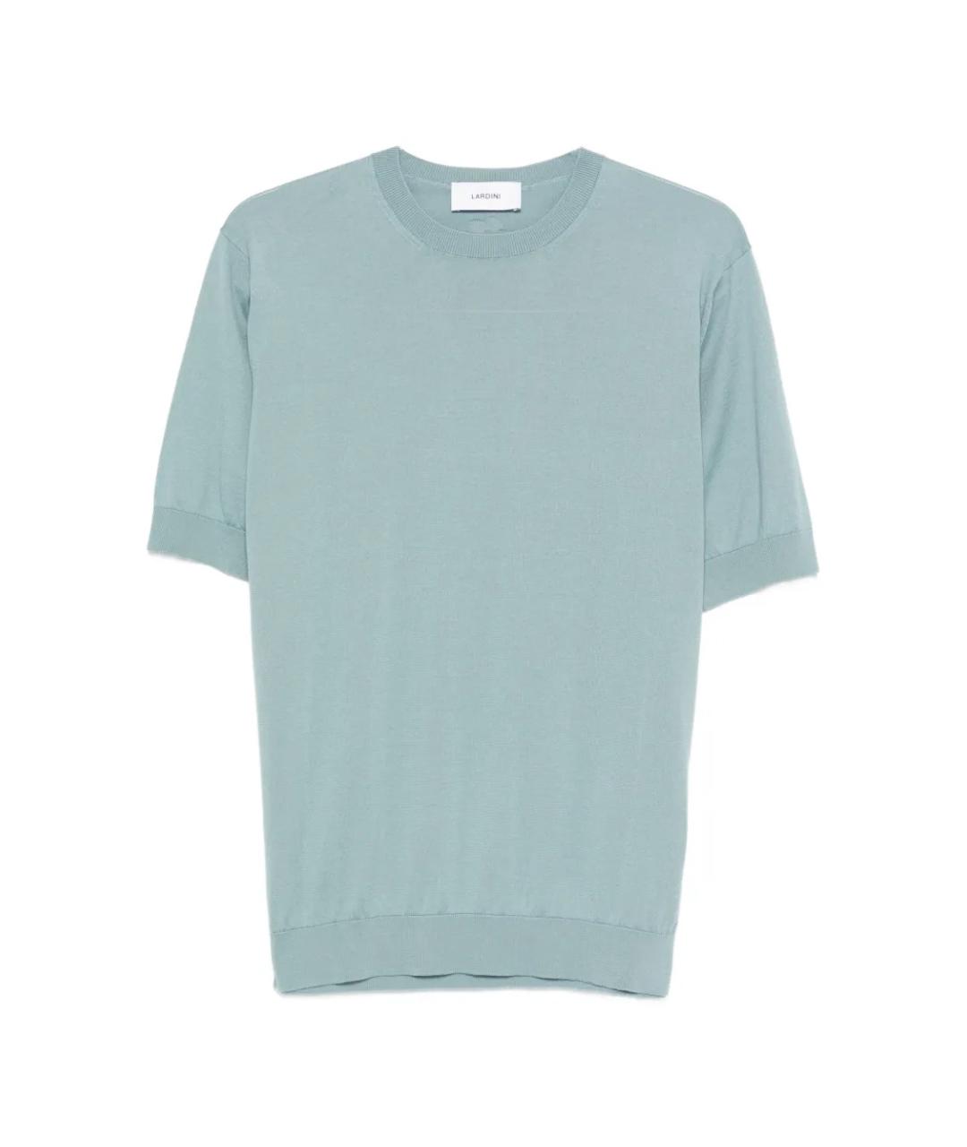 LARDINI Голубая хлопковая футболка, фото 1