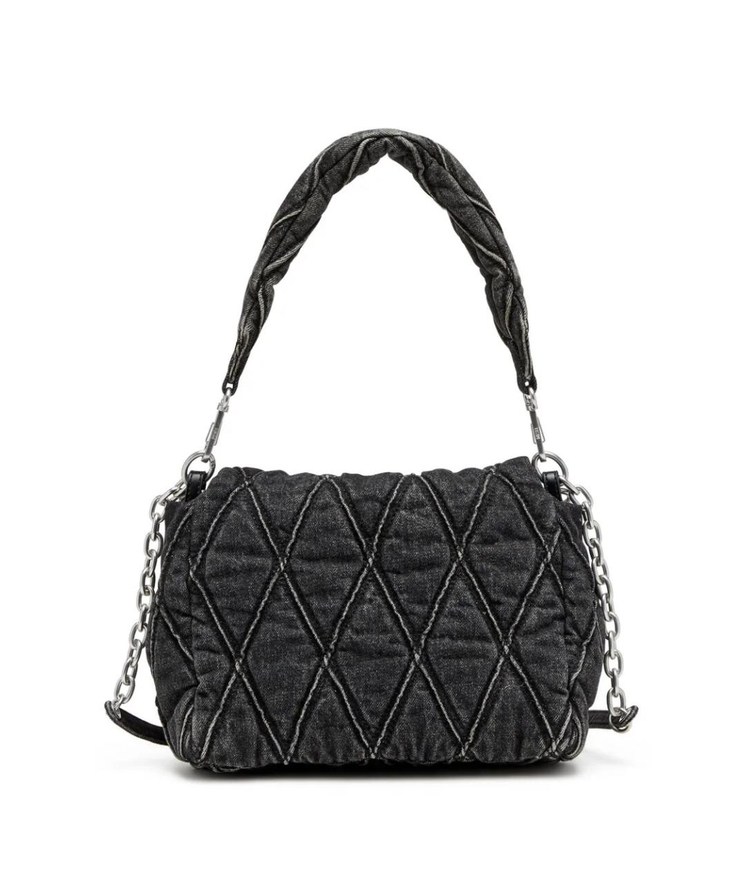 DIESEL Черная хлопковая сумка через плечо, фото 2