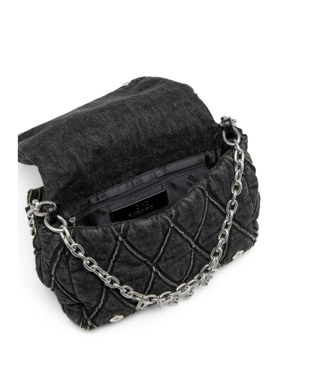 DIESEL Черная хлопковая сумка через плечо, фото 5