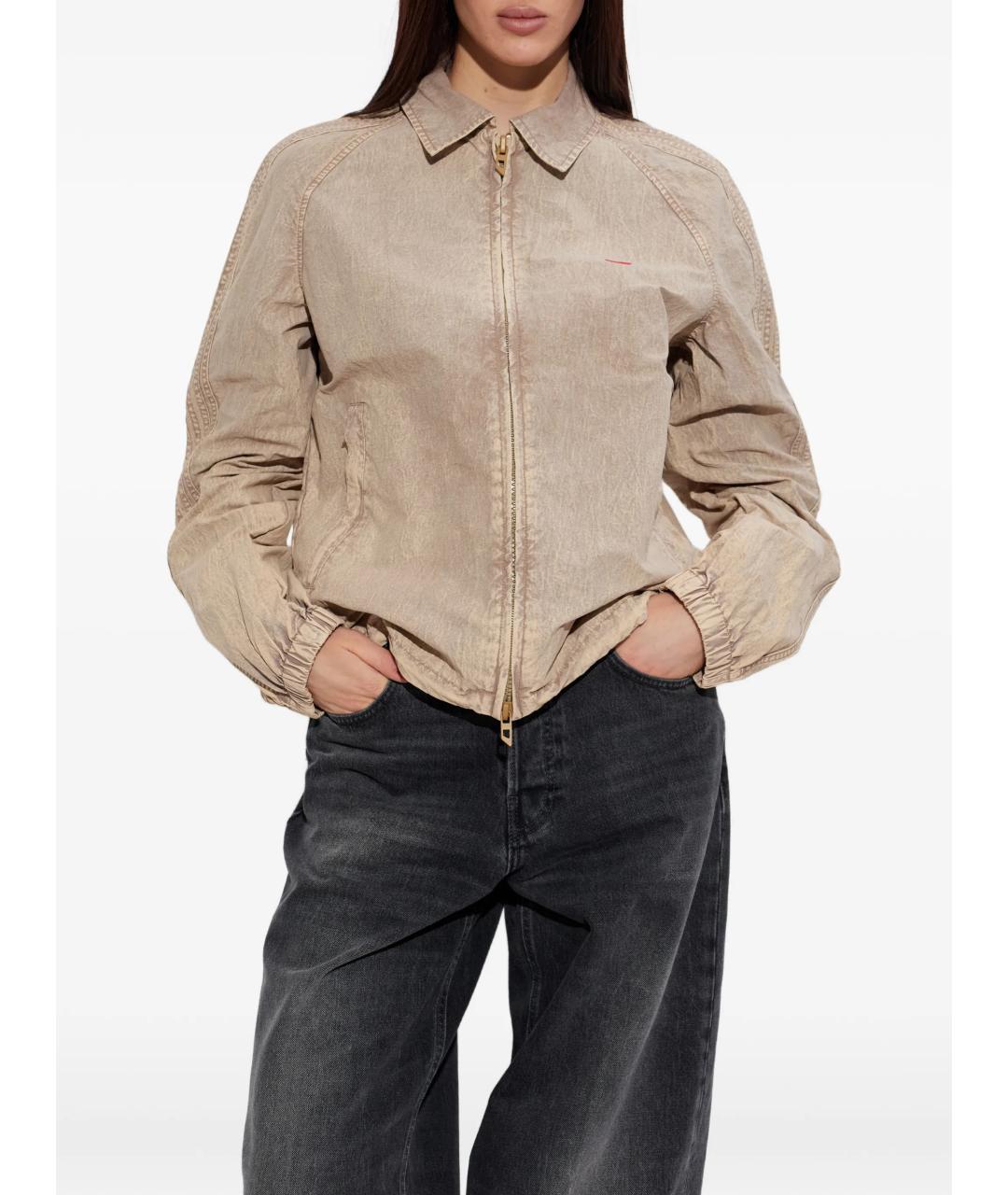 DIESEL Бежевая полиамидовая куртка, фото 3