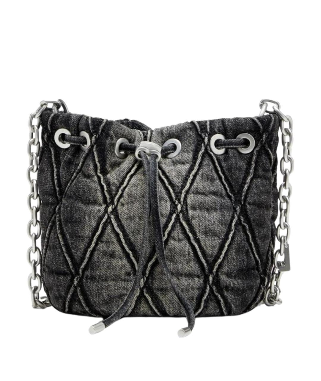 DIESEL Серая хлопковая сумка через плечо, фото 1