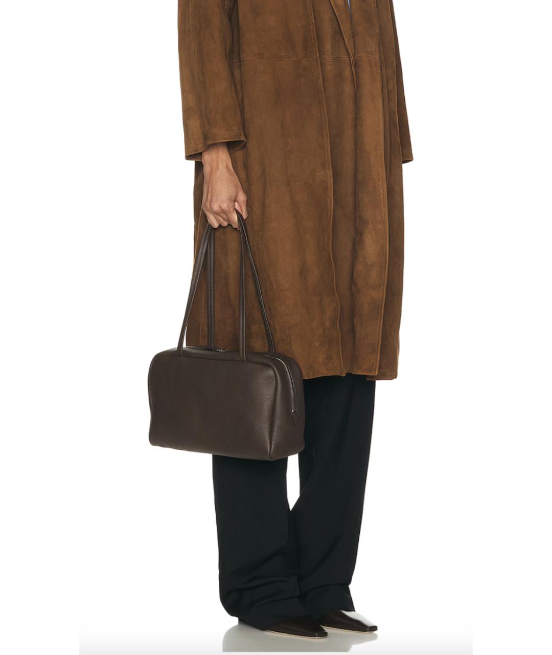 THE ROW Коричневая кожаная сумка с короткими ручками, фото 2