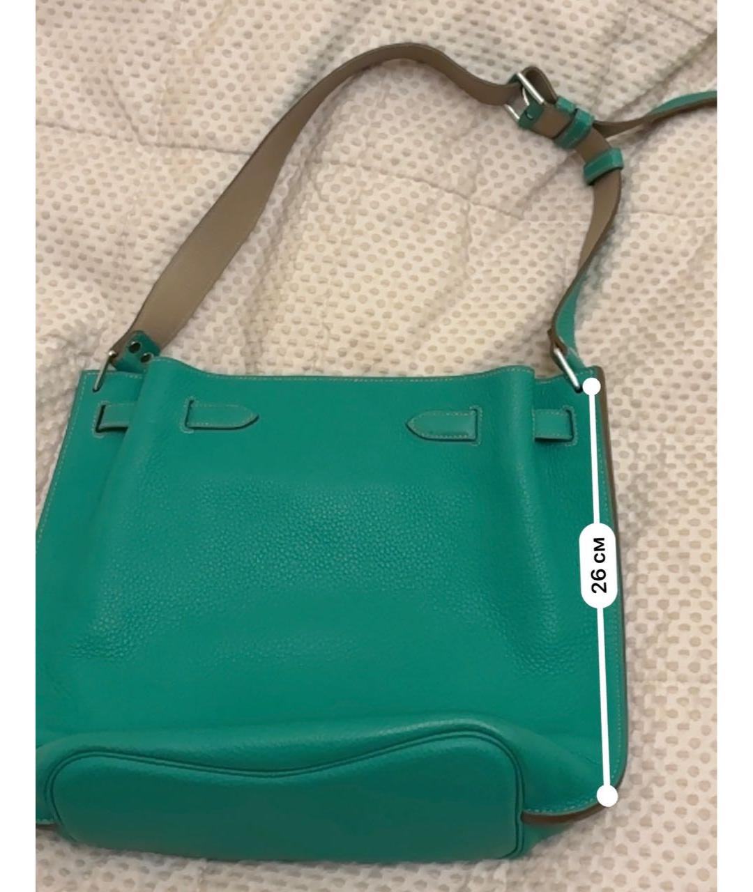 HERMES Зеленая кожаная сумка через плечо, фото 5
