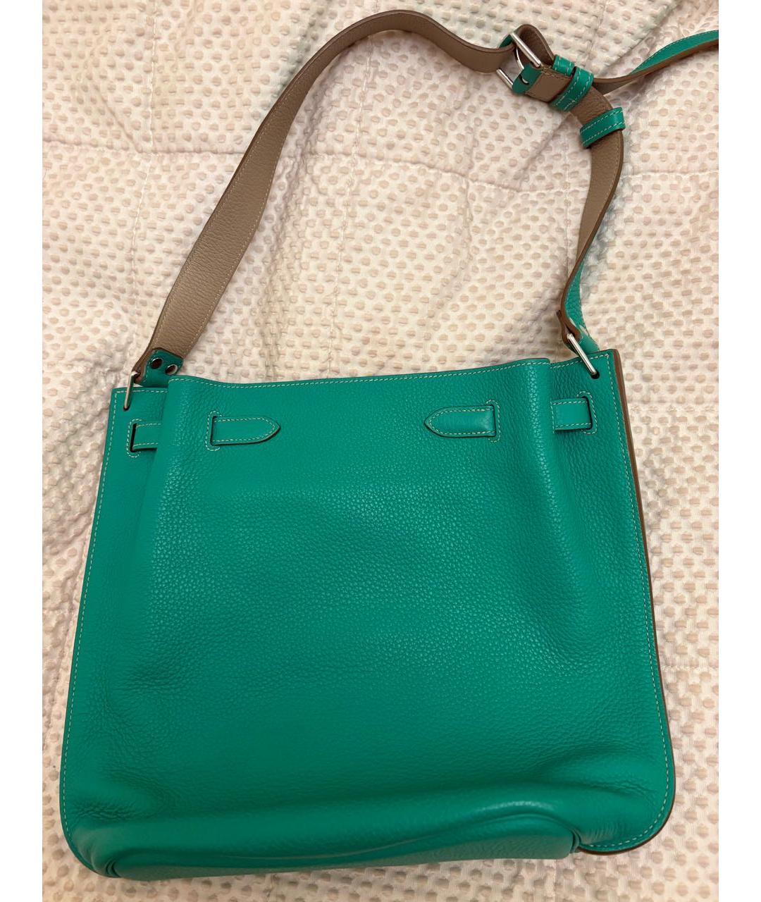 HERMES Зеленая кожаная сумка через плечо, фото 3