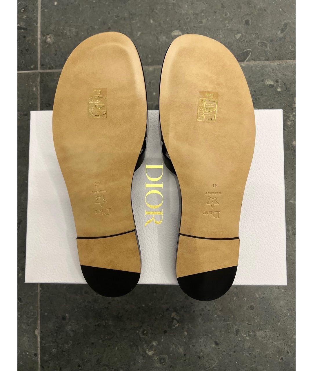 CHRISTIAN DIOR Черные кожаные сабо, фото 6