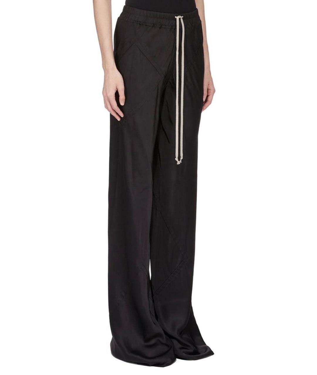 RICK OWENS Черные ацетатные прямые брюки, фото 2