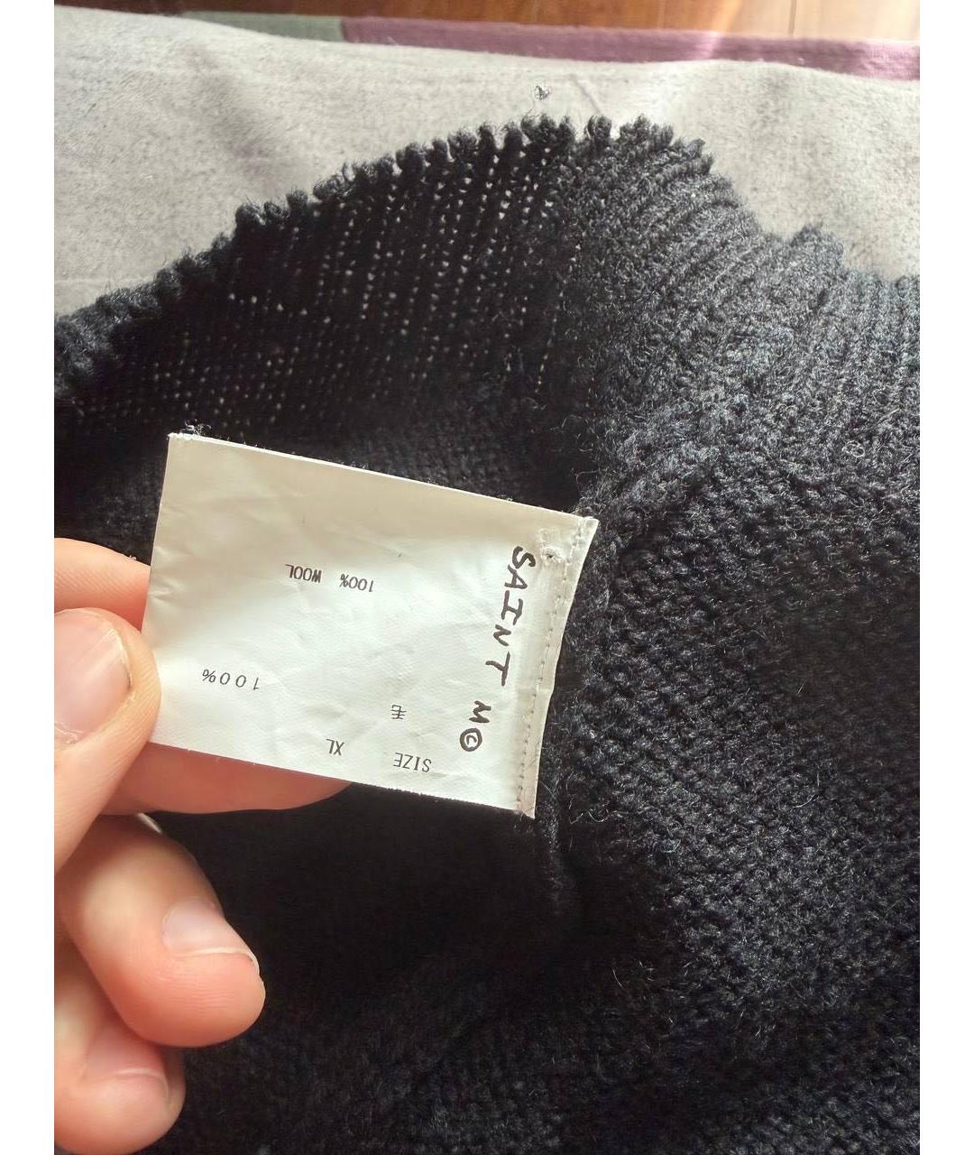 Saint Michael Черный хлопковый джемпер / свитер, фото 4