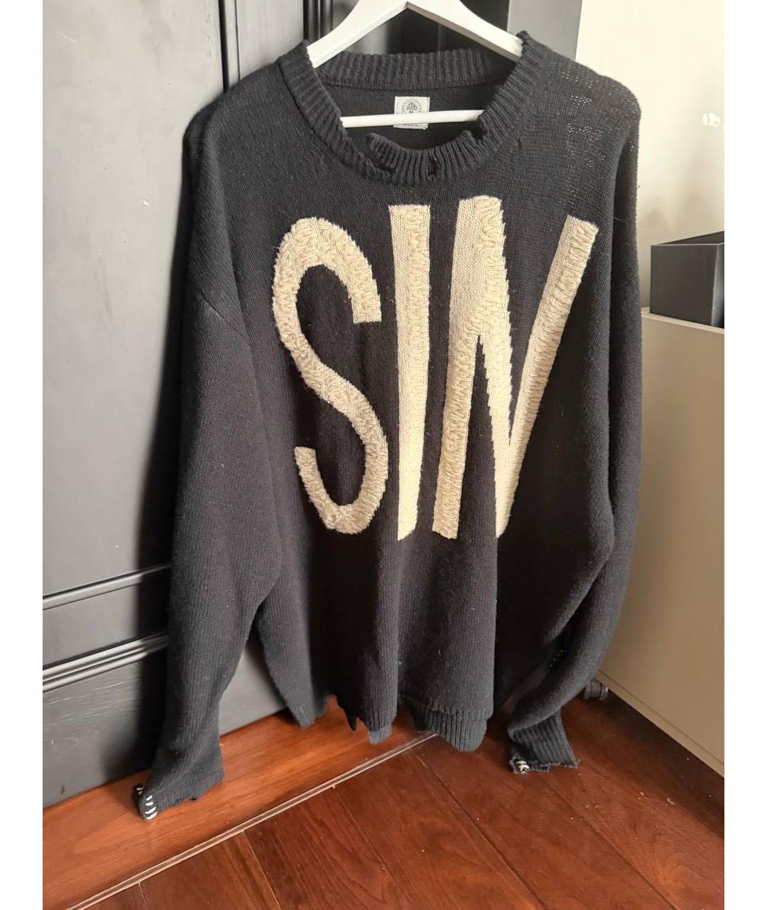 Saint Michael Черный хлопковый джемпер / свитер, фото 5
