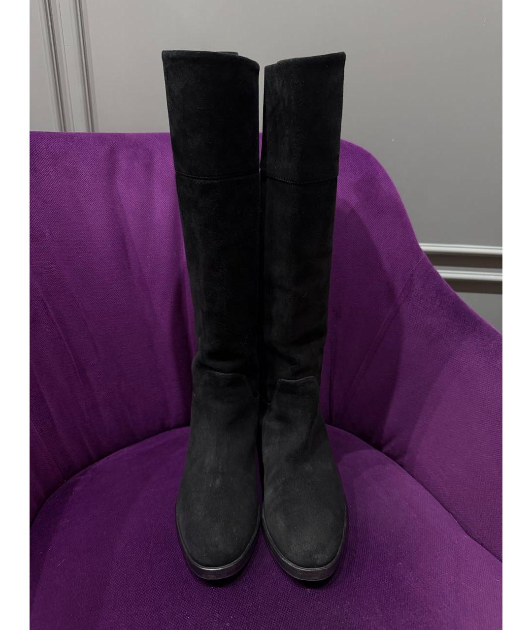 DOLCE&GABBANA Черные замшевые сапоги, фото 5