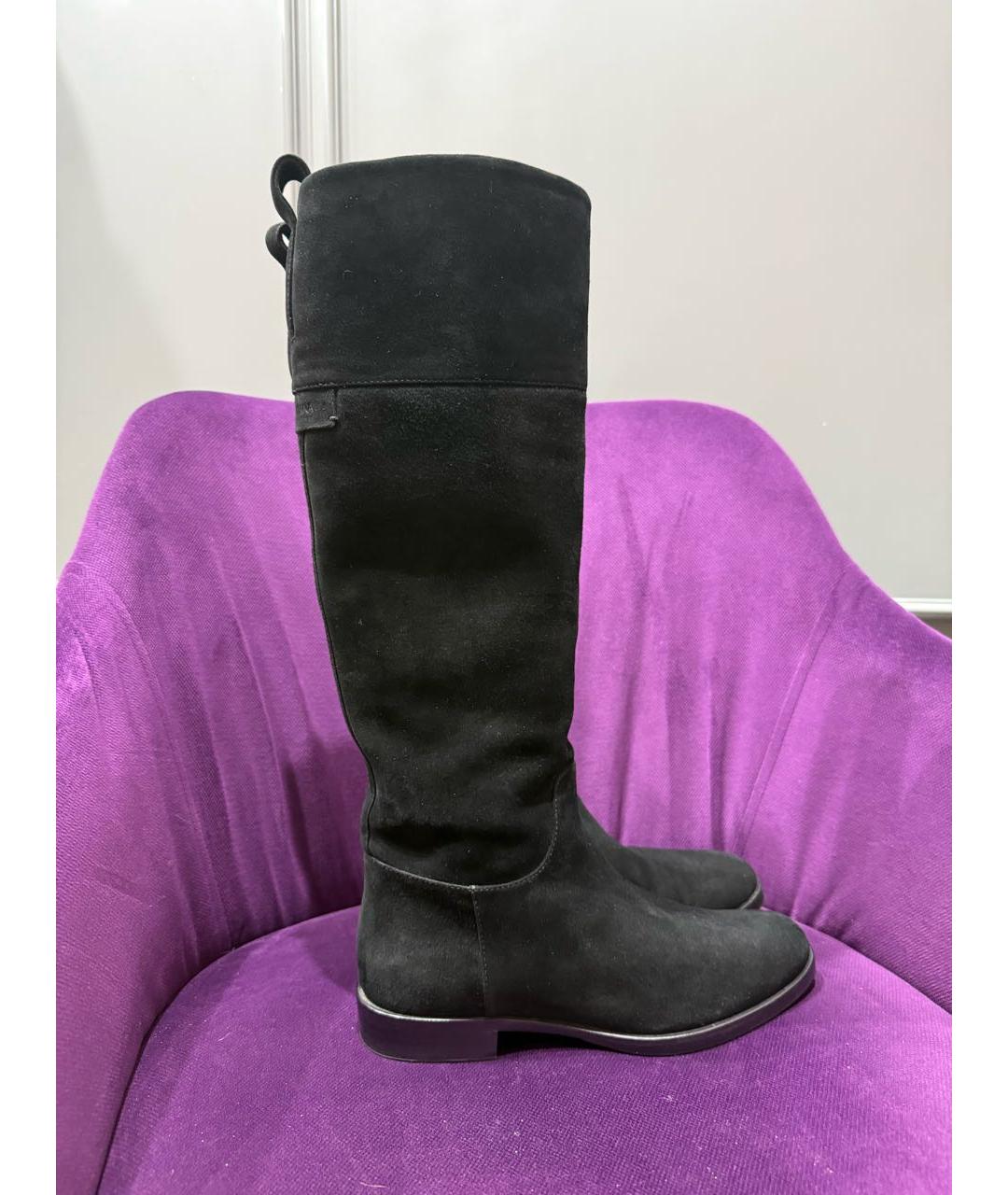 DOLCE&GABBANA Черные замшевые сапоги, фото 6