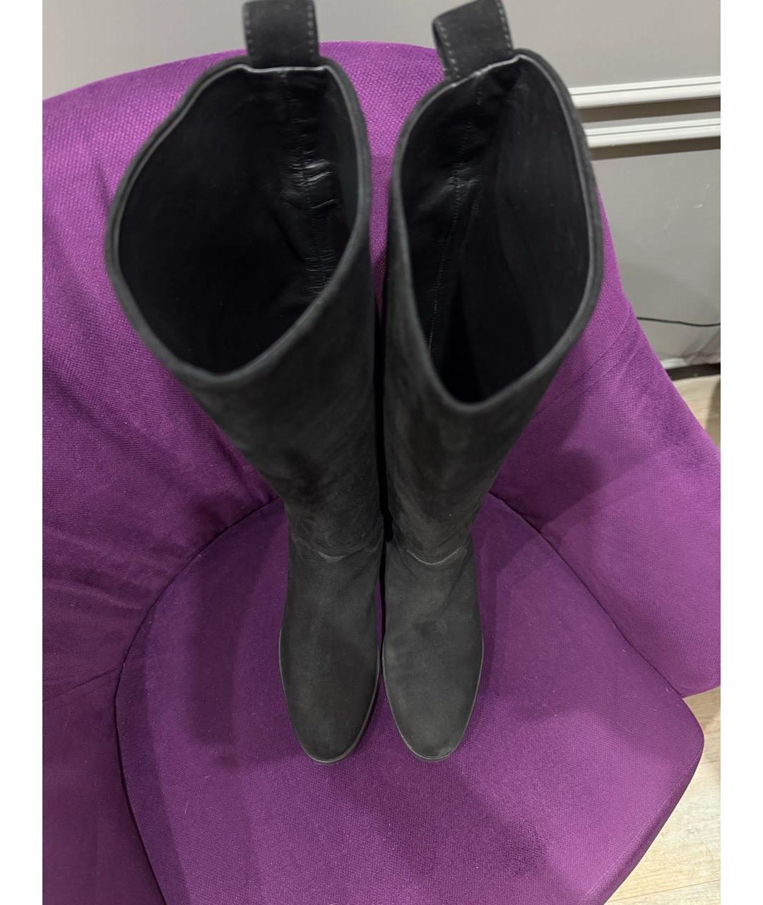 DOLCE&GABBANA Черные замшевые сапоги, фото 3