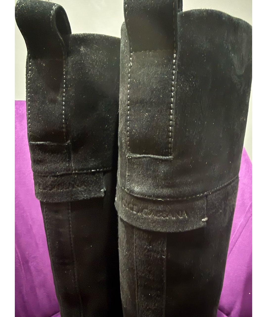 DOLCE&GABBANA Черные замшевые сапоги, фото 4