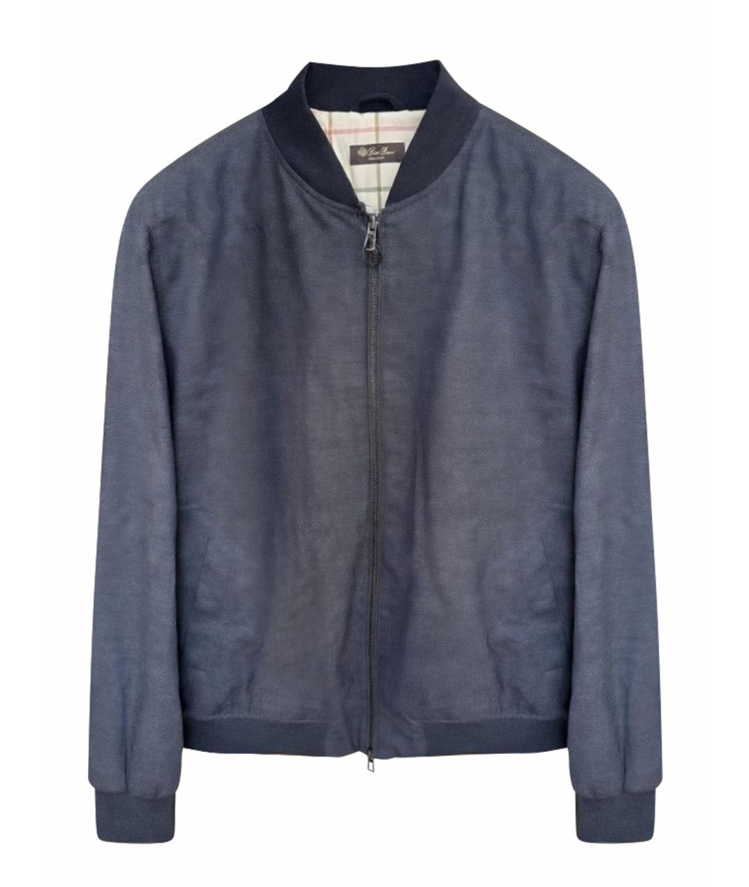 LORO PIANA Темно-синяя шерстяная куртка, фото 1