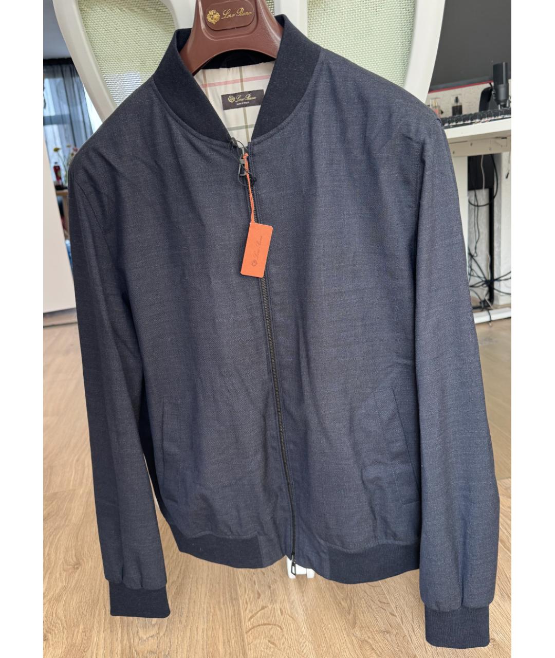 LORO PIANA Темно-синяя шерстяная куртка, фото 1