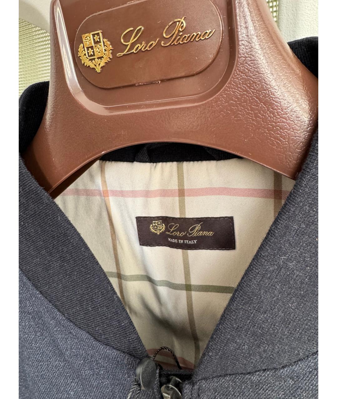 LORO PIANA Темно-синяя шерстяная куртка, фото 7