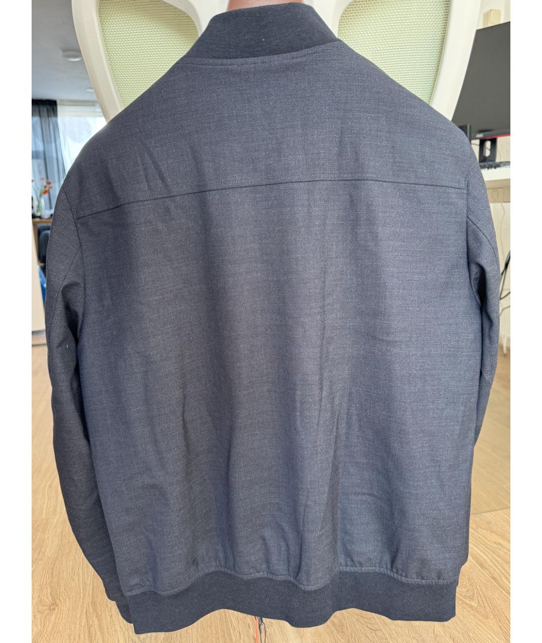LORO PIANA Темно-синяя шерстяная куртка, фото 2