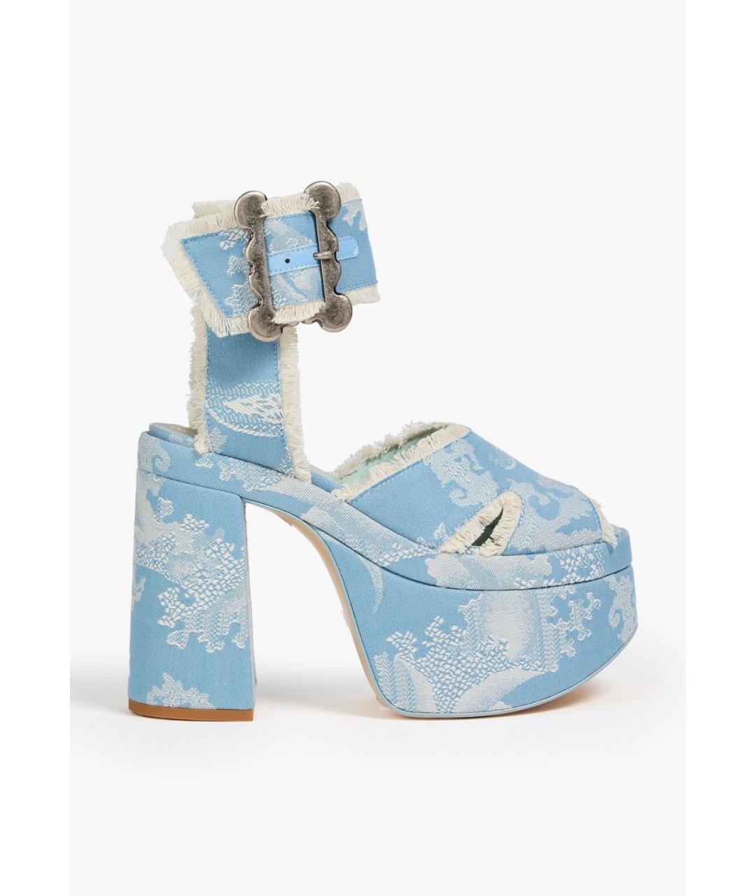 VIVIENNE WESTWOOD Голубые текстильные босоножки, фото 5