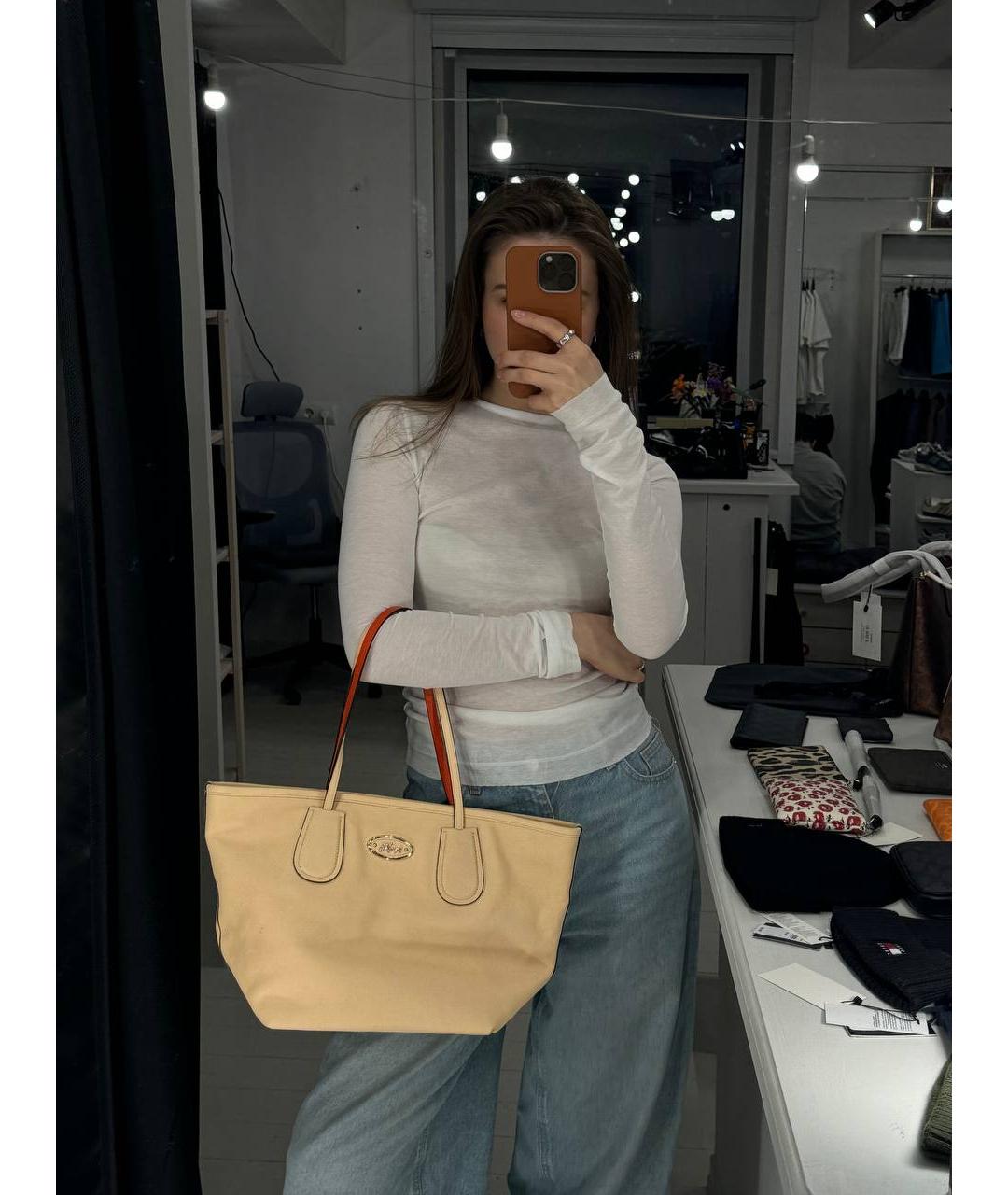 COACH Бежевая сумка тоут, фото 5