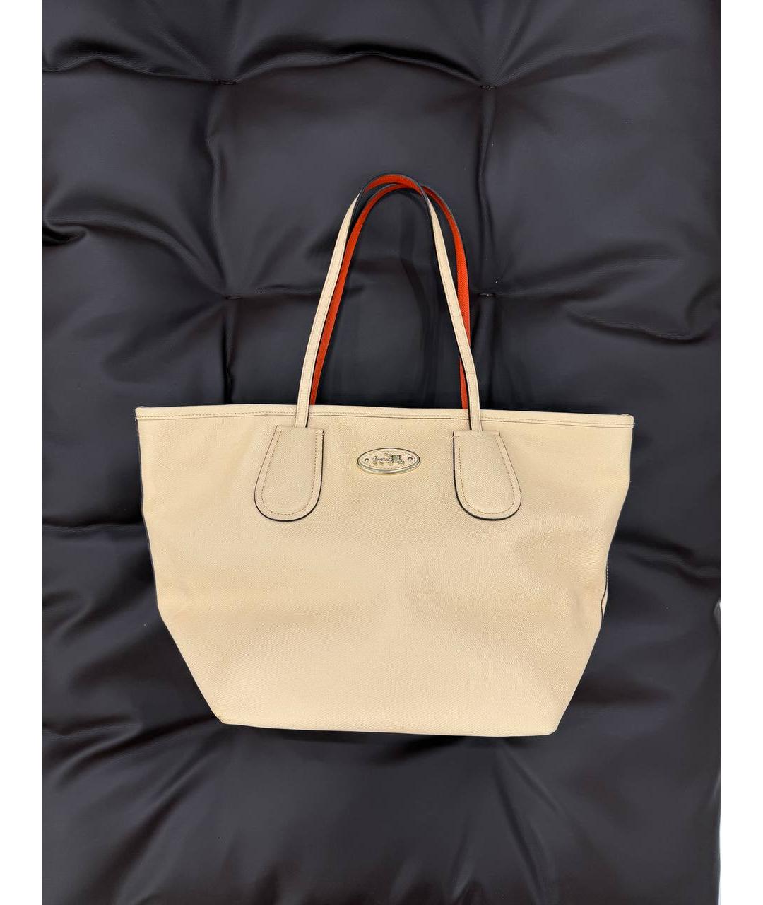 COACH Бежевая сумка тоут, фото 4