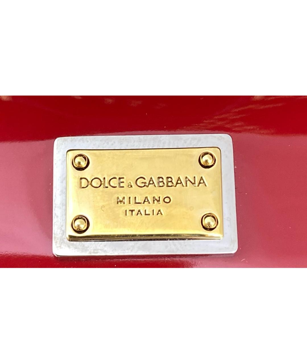 DOLCE&GABBANA Красная сумка через плечо из лакированной кожи, фото 6
