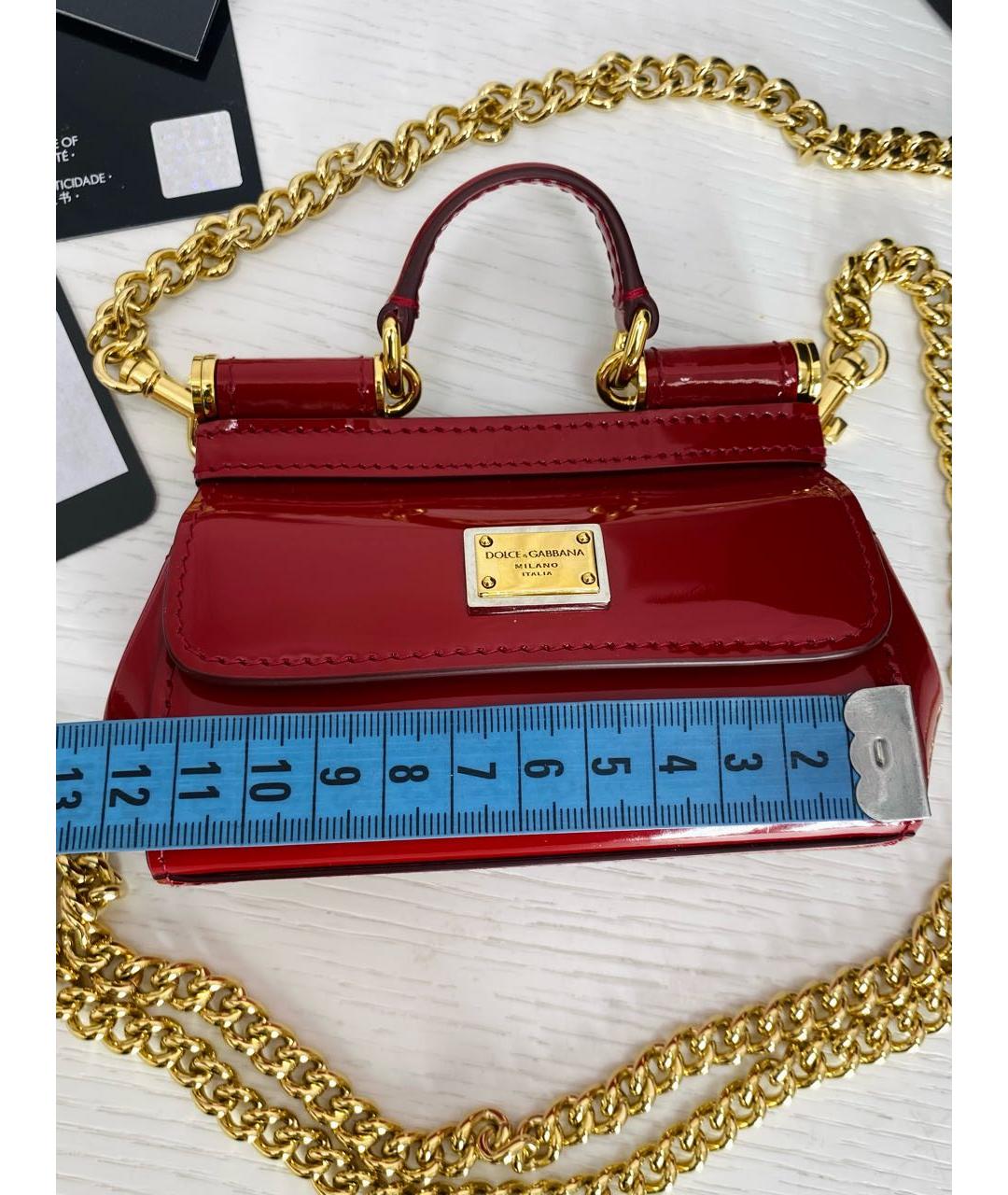 DOLCE&GABBANA Красная сумка через плечо из лакированной кожи, фото 8