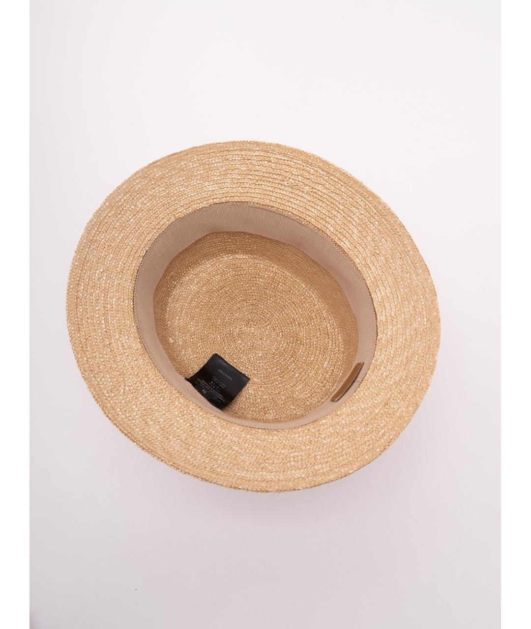 SAINT LAURENT Бежевая соломенная шляпа, фото 4