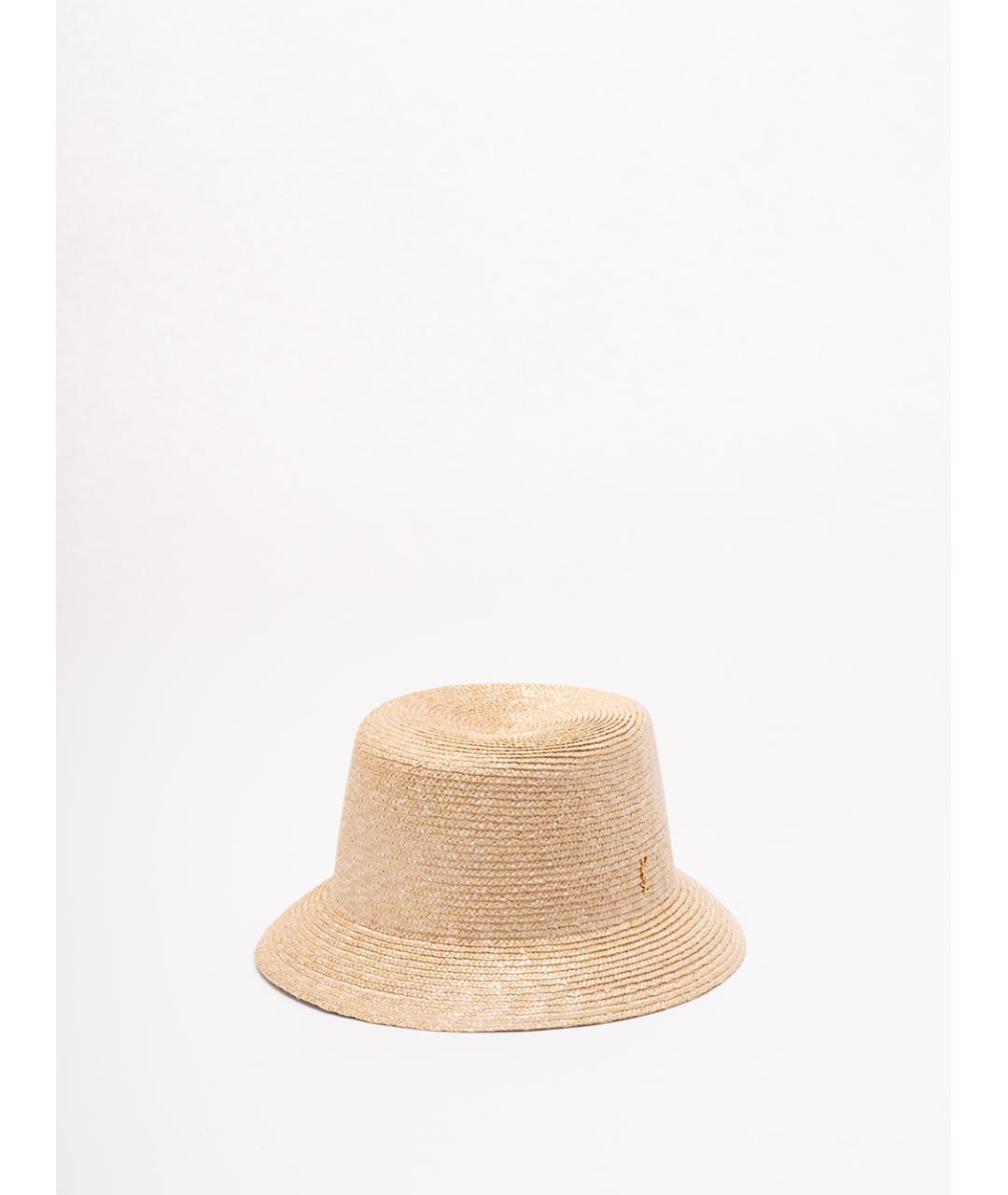 SAINT LAURENT Бежевая соломенная шляпа, фото 2