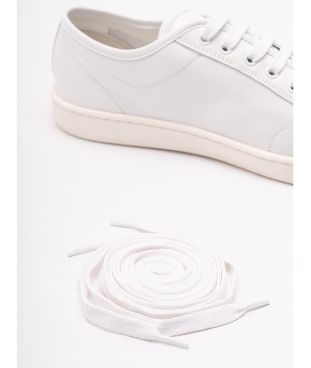 SAINT LAURENT Белые кожаные низкие кроссовки / кеды, фото 6