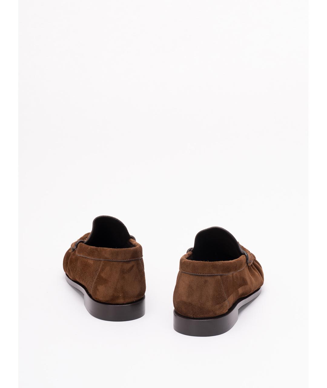 SAINT LAURENT Коричневые замшевые лоферы, фото 3
