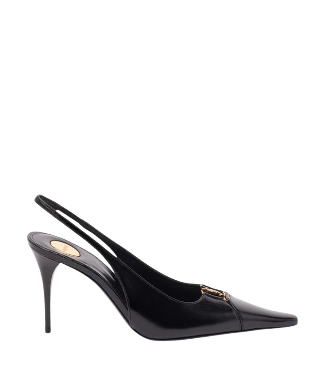 SAINT LAURENT Черные кожаные туфли, фото 1