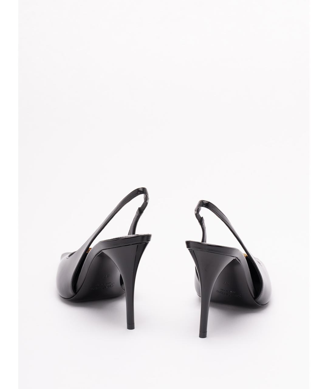 SAINT LAURENT Черные кожаные туфли, фото 3