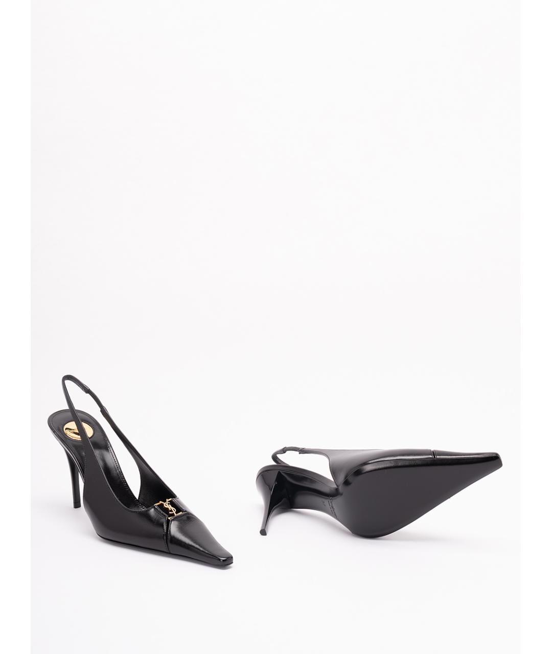 SAINT LAURENT Черные кожаные туфли, фото 4