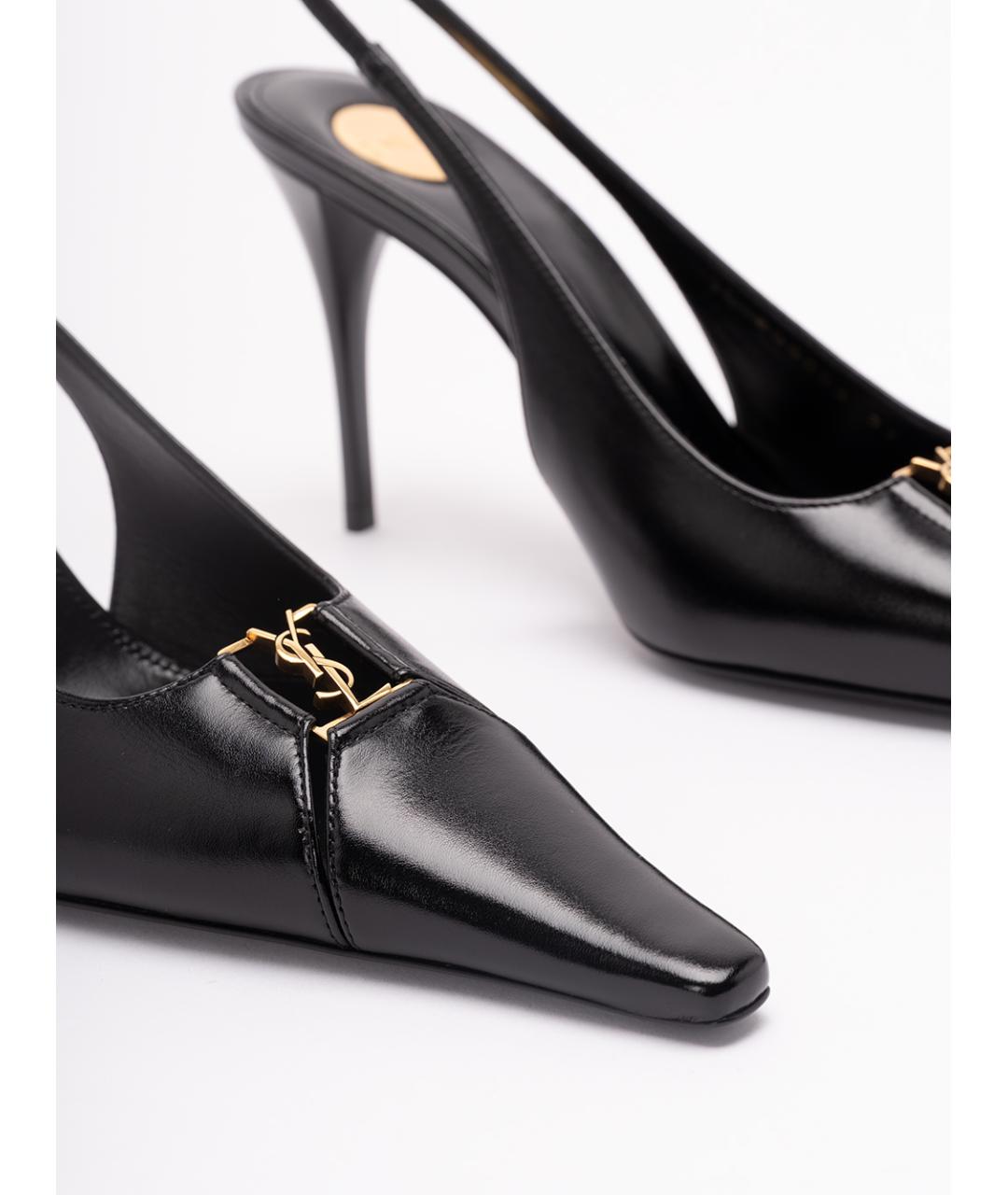 SAINT LAURENT Черные кожаные туфли, фото 5