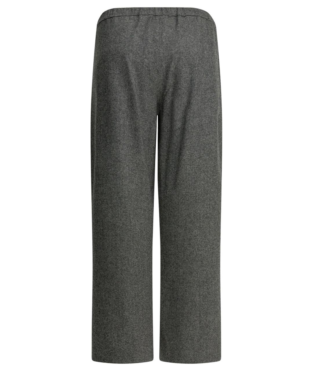 'S MAX MARA Серые шерстяные прямые брюки, фото 2