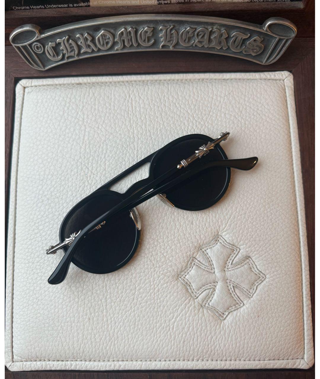 CHROME HEARTS Черные металлические солнцезащитные очки, фото 2