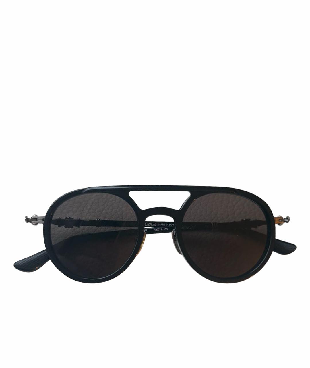 CHROME HEARTS Черные металлические солнцезащитные очки, фото 1