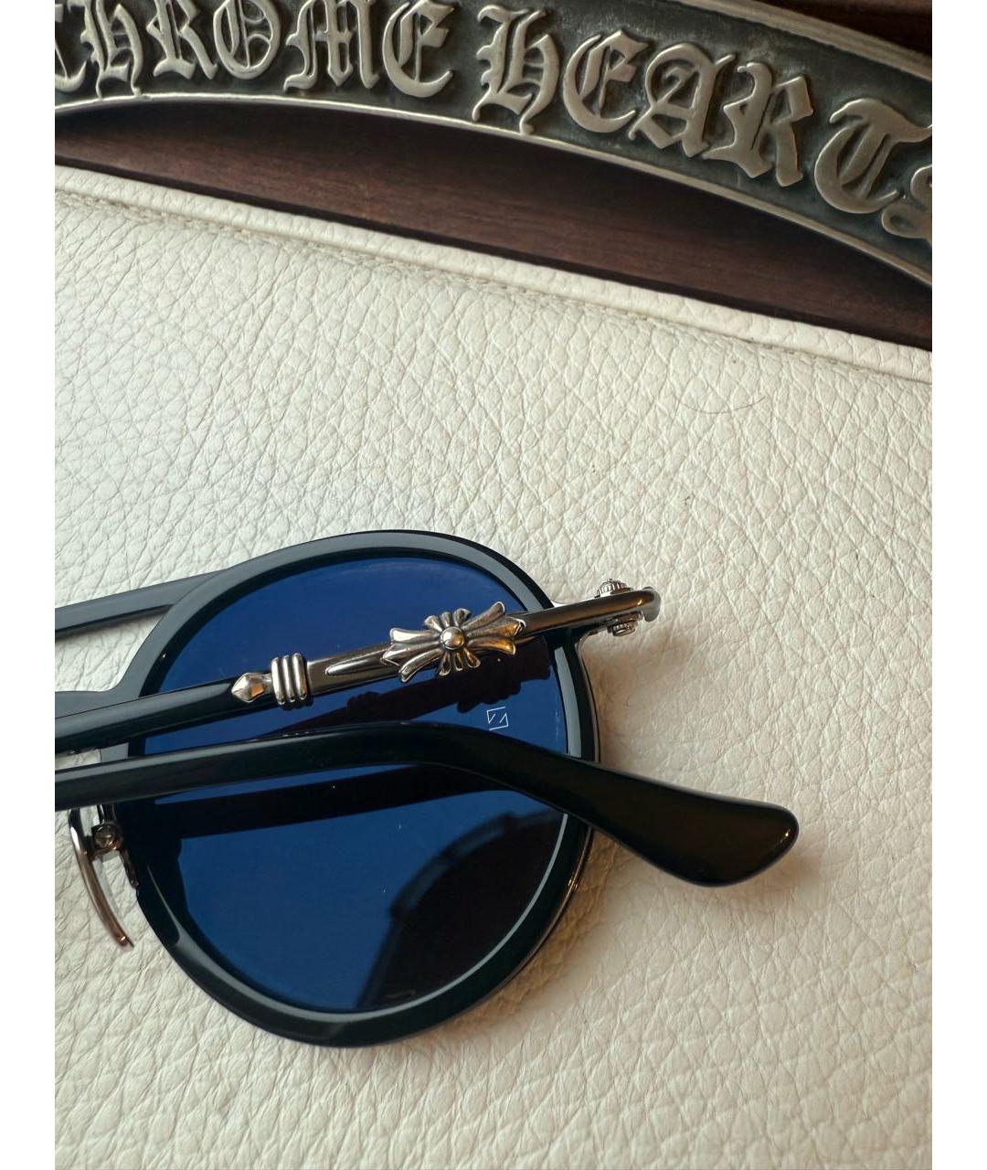 CHROME HEARTS Черные металлические солнцезащитные очки, фото 3