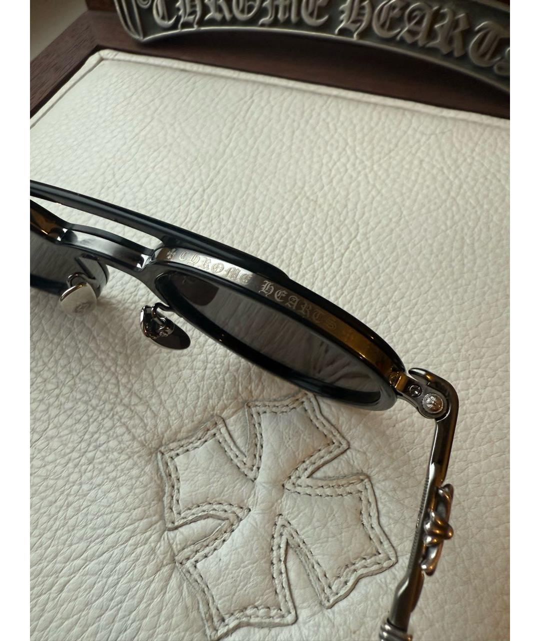CHROME HEARTS Черные металлические солнцезащитные очки, фото 7